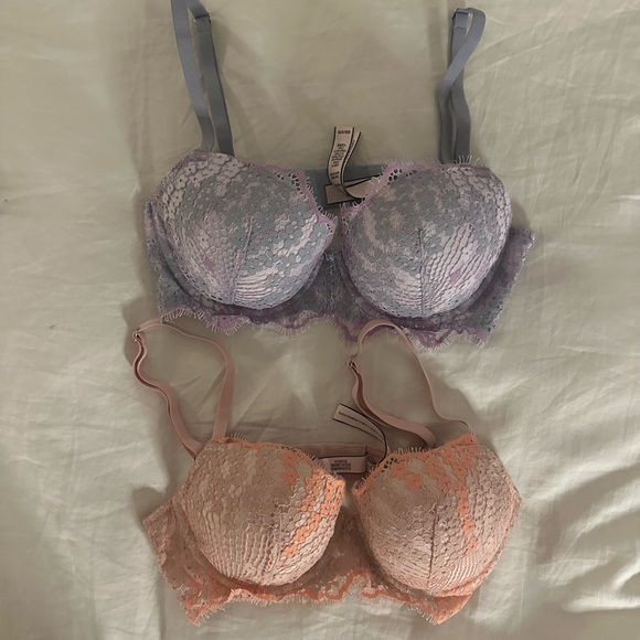 *3 for 20* Victoria’s Secret Lace Bras in Orange & Purple, Size 32C, - Picture 3 of 10